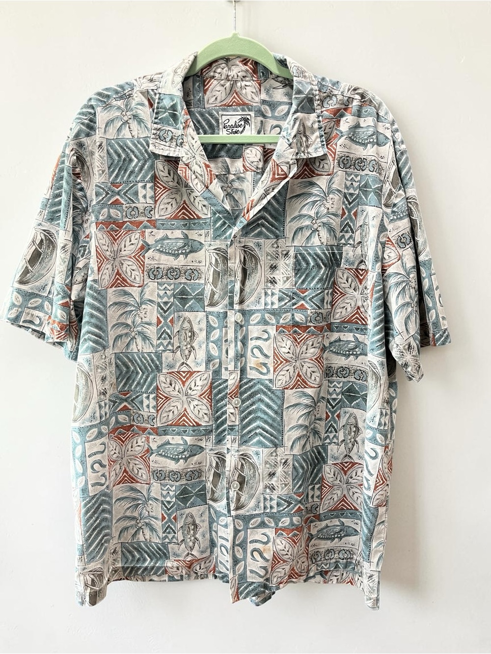 Tiki beach Paradise Style Hawaiian Shirt Tropical Mens XL